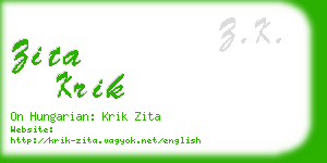 zita krik business card